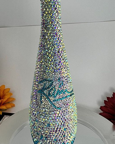 Glitter & Enamel Glass Bottle Painting